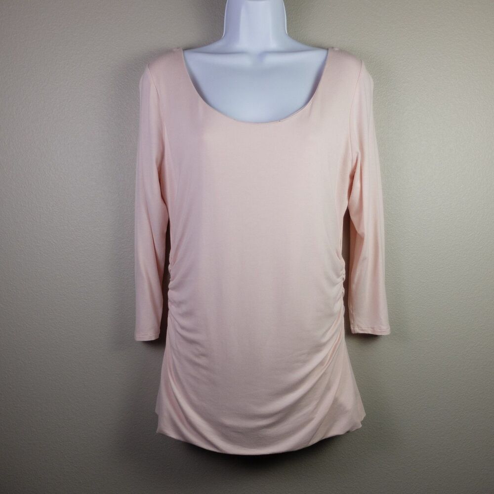 Pink Round Neck 3/4 Sleeve Top Size Medium